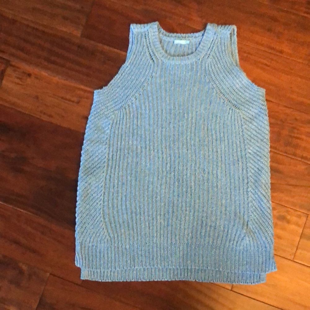 J. Mclaughlin | NWOT Amber Azzurro Sleeveless Cardigan Stitch Knit Sweater - Picture 5 of 9
